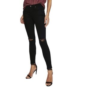 AG Adriano Goldschmied The Legging Ankle Jeans Black Distressed Size 27